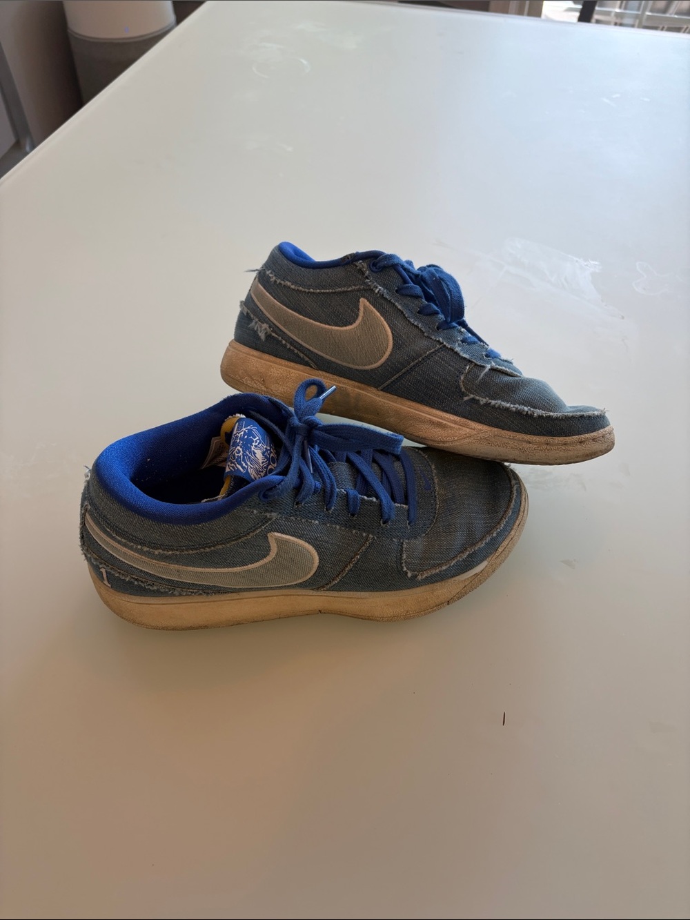 Nike Book 1 Blue Denim Low-Top Sneakers with White Swoosh